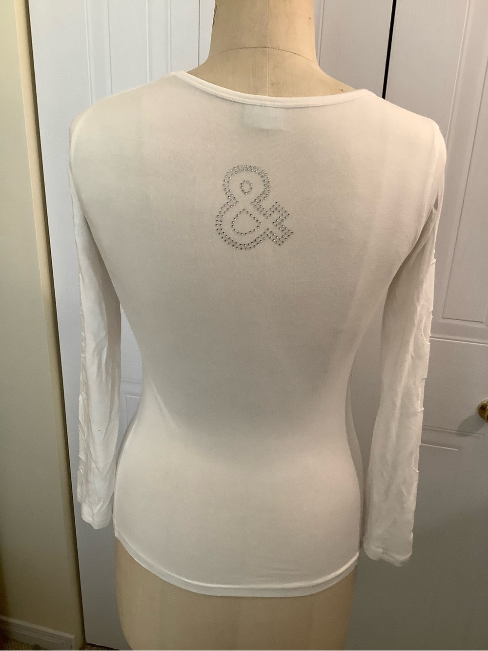 Dolce & Gabbana White Long Sleeve Scoop Neck Tee - Picture 2 of 5